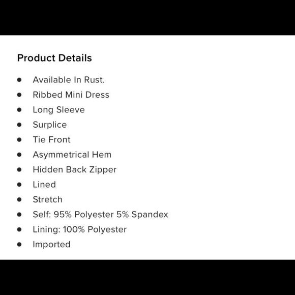 Knot Tied Down Mini Dress Rust M - Picture 4 of 4